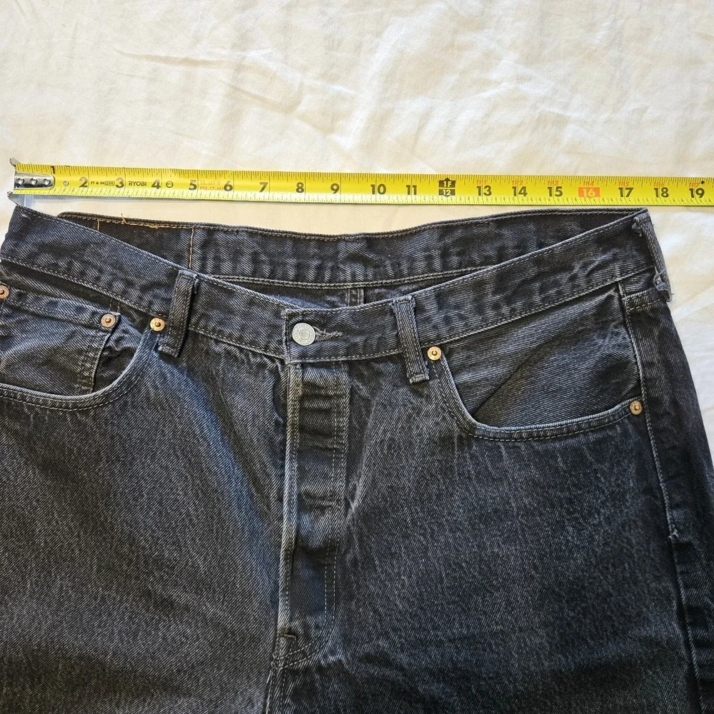 Vintage‎ Levis 501 Jeans Mens 38x34 Black Button Fly Y2k Denim Single Stitch